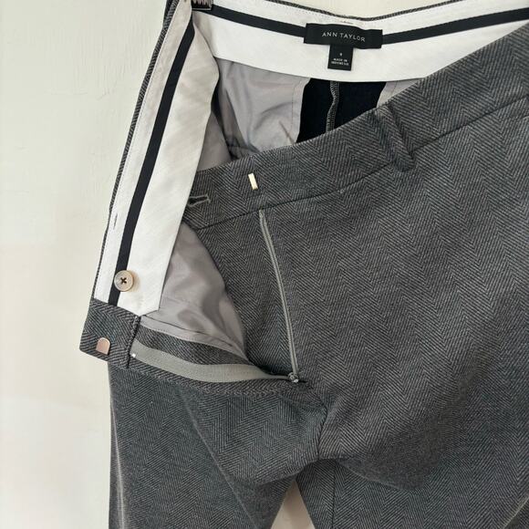 Ann Taylor Straight Leg Pants - Charcoal Gray Herringbone - Women's 8 - Picture 6 of 6